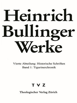 cover image of Bullinger, Heinrich